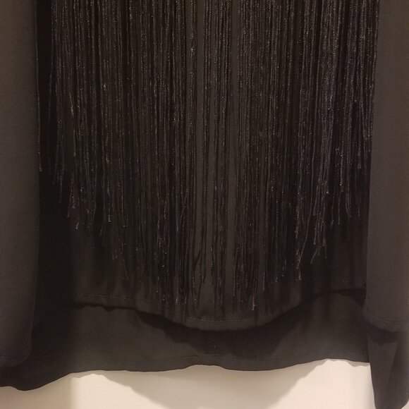 LIKE NEW Women's Express XS Black Boho Fringe Tank - Picture 5 of 14